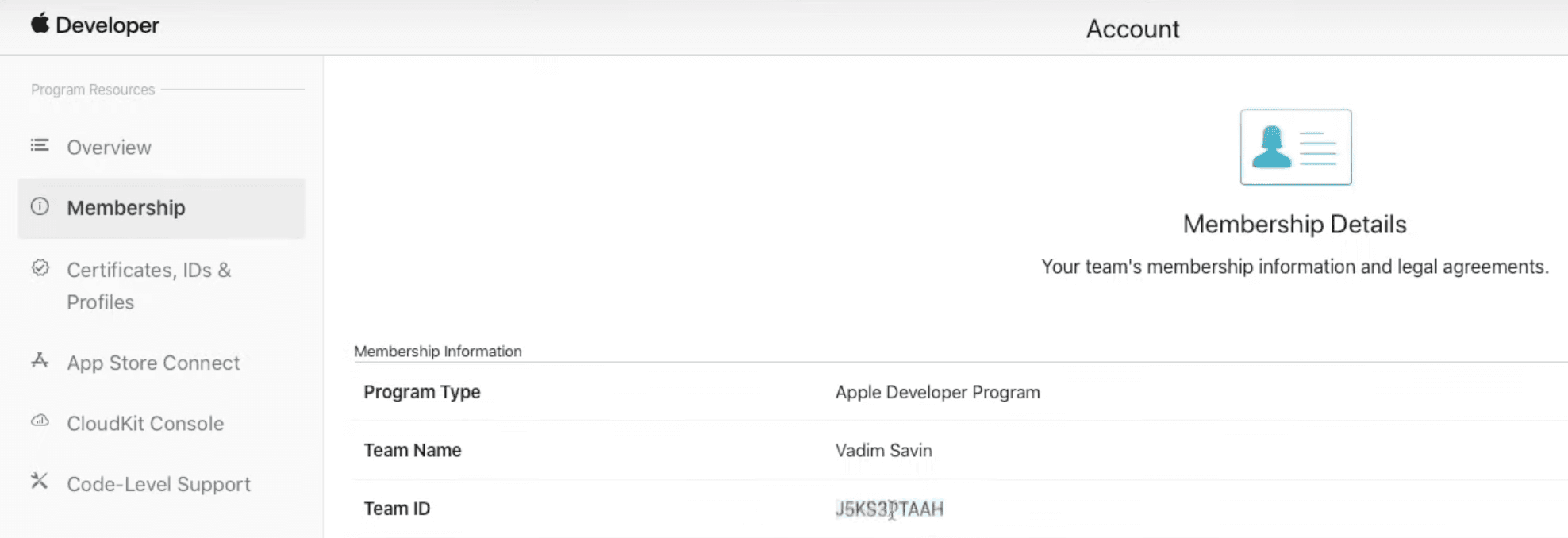 Team ID