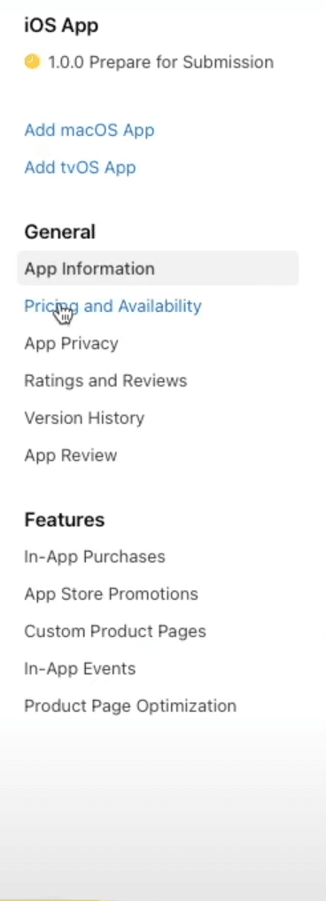 Pricing Menu